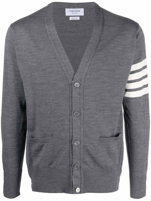 Grey merino signature 4-Bar cardigan THOM BROWNE | MKC002AY1014038